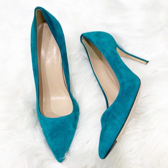 J. Crew Elsie Suede Heels in Hedgerow Green sz 8.5 - Picture 3 of 15